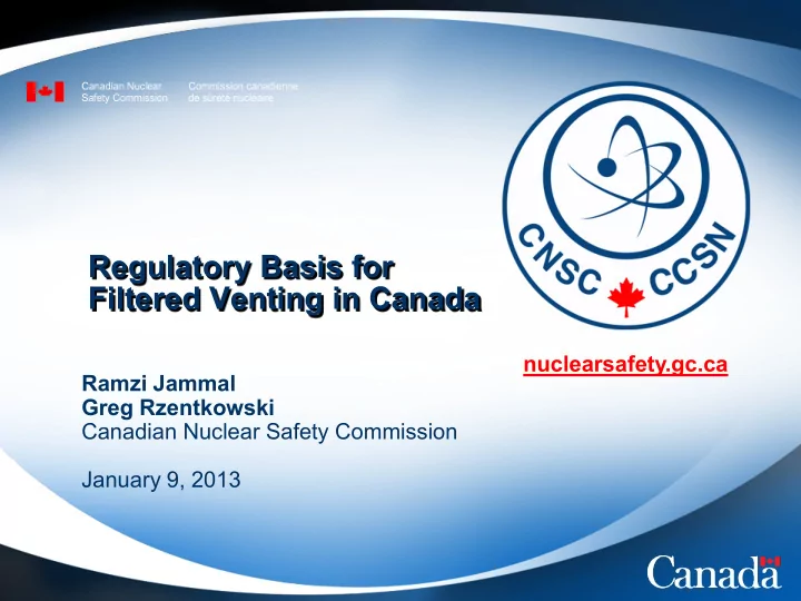 regulatory basis for filtered venting in canada