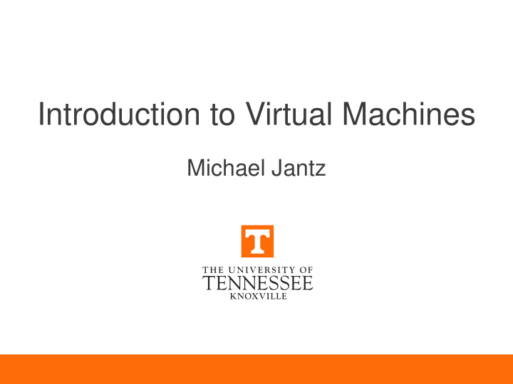 introduction to virtual machines