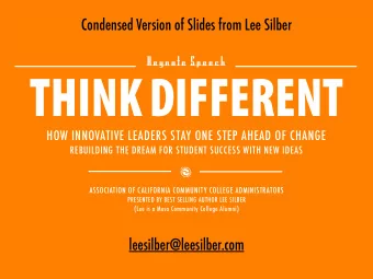 Condensed Version of Slides from Lee Silber