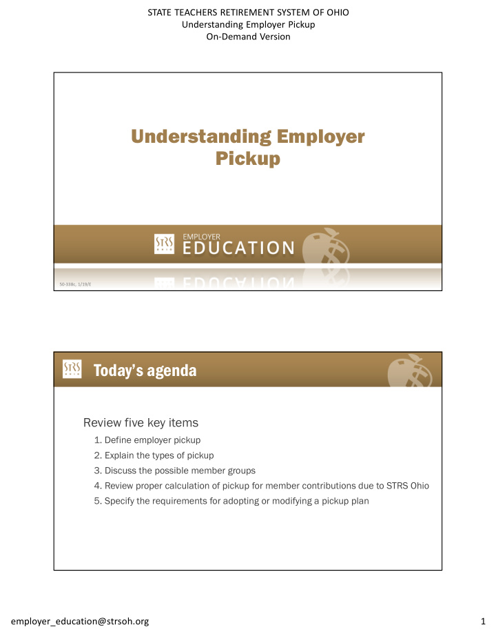 understanding employer pickup