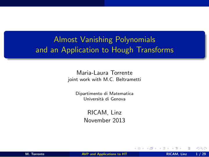 almost vanishing polynomials and an application to hough