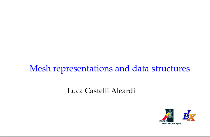 mesh representations and data structures