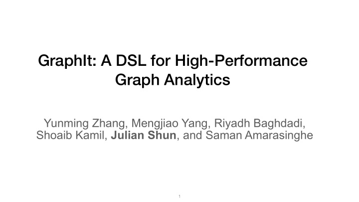 graphit a dsl for high performance graph analytics