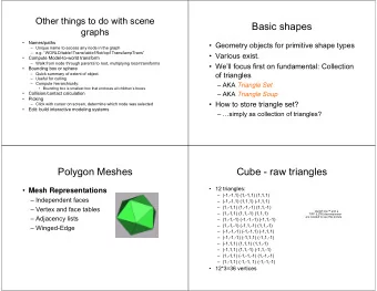 Basic shapes  graphs    Names/paths   Geometry objects for primitive shape types   Unique