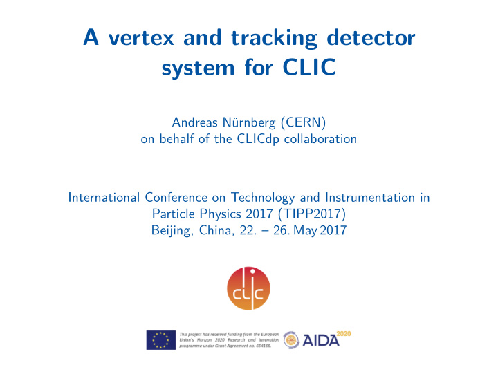 a vertex and tracking detector system for clic