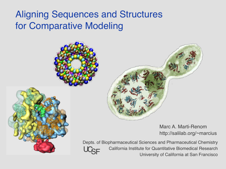 aligning sequences and structures for comparative modeling