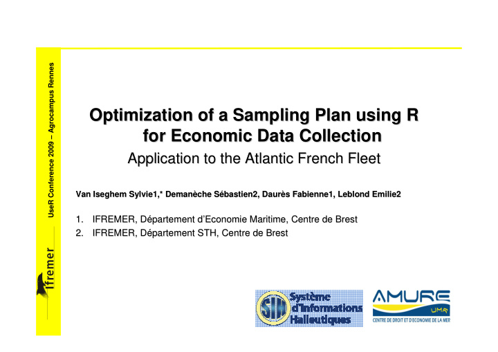 optimization of a sampling plan using r optimization of a