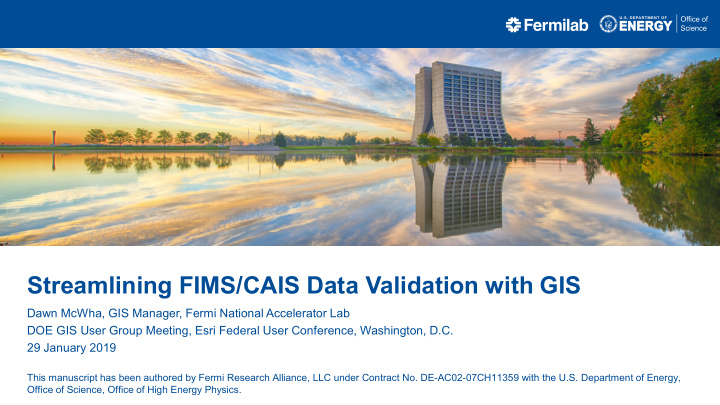 streamlining fims cais data validation with gis