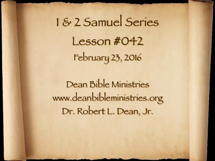 1 2 samuel series lesson 042