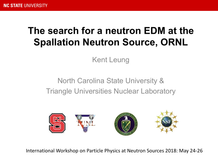 the search for a neutron edm at the spallation neutron