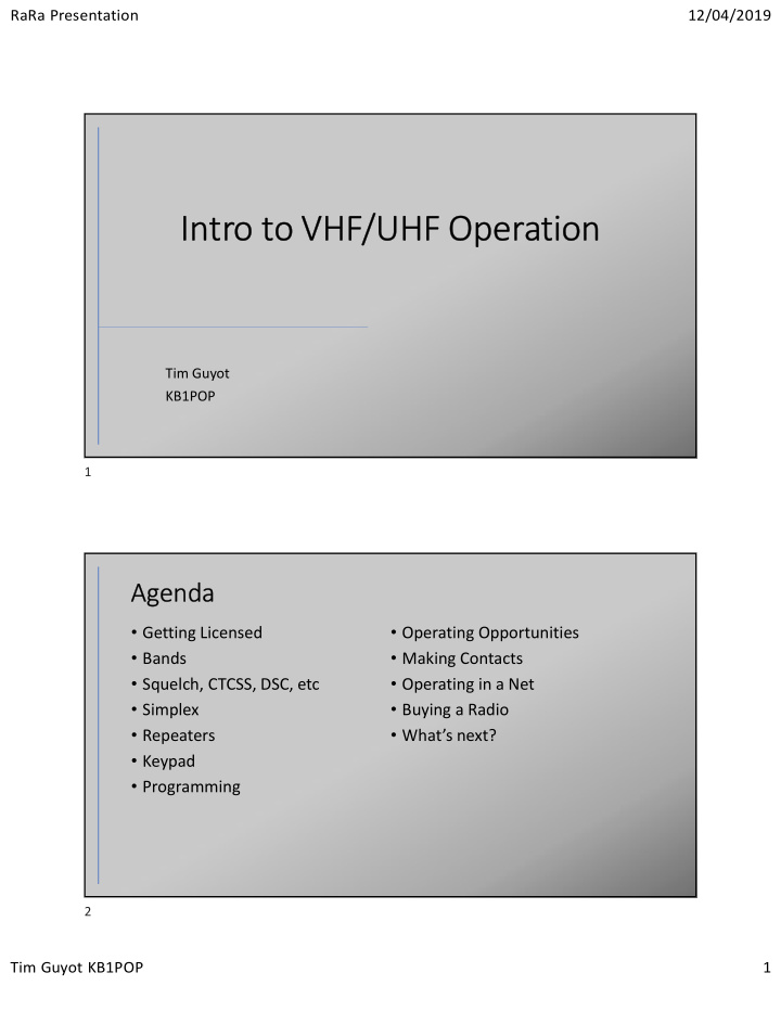 intro to vhf uhf operation