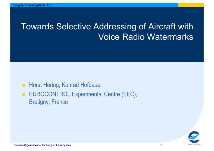 towards selective addressing of aircraft with voice radio