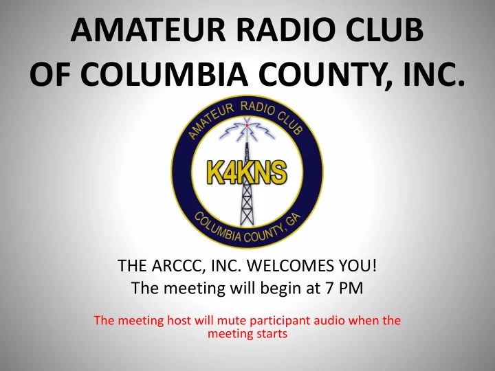 amateur radio club of columbia county inc