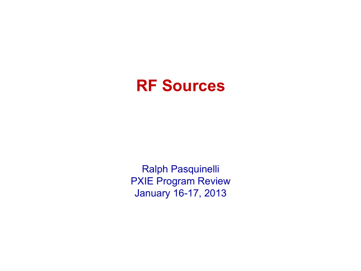 rf sources