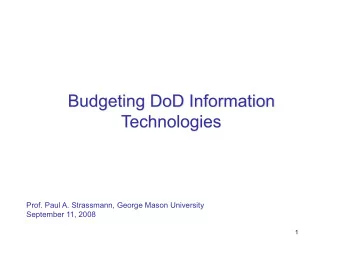 September 11, 2008  1  Department of Defense Spending for FY09  2  Top 15 Programs for New Weapons