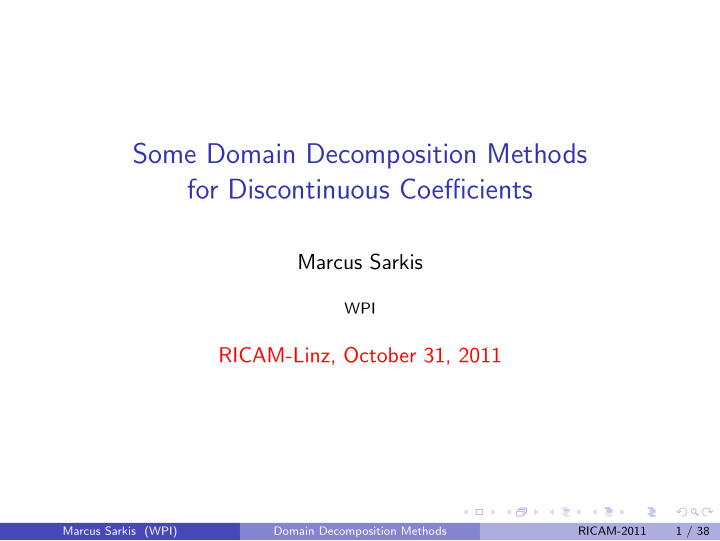 some domain decomposition methods for discontinuous
