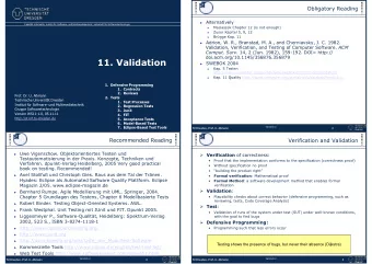11. Validation  SWEBOK 2004  Kap. 5 Testen