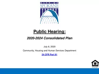 Public Hearing:  2020-2024 Consolidated Plan  July 8, 2020  Community, Housing and Human Services