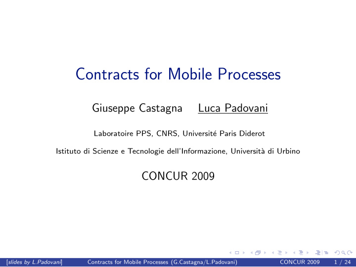 contracts for mobile processes