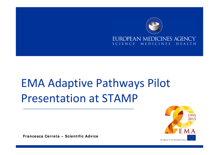 ema adaptive pathways pilot presentation at stamp