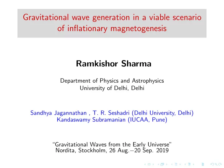 gravitational wave generation in a viable scenario of