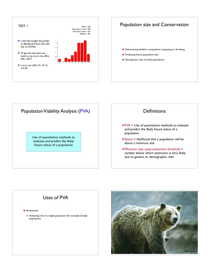 population size and conservation