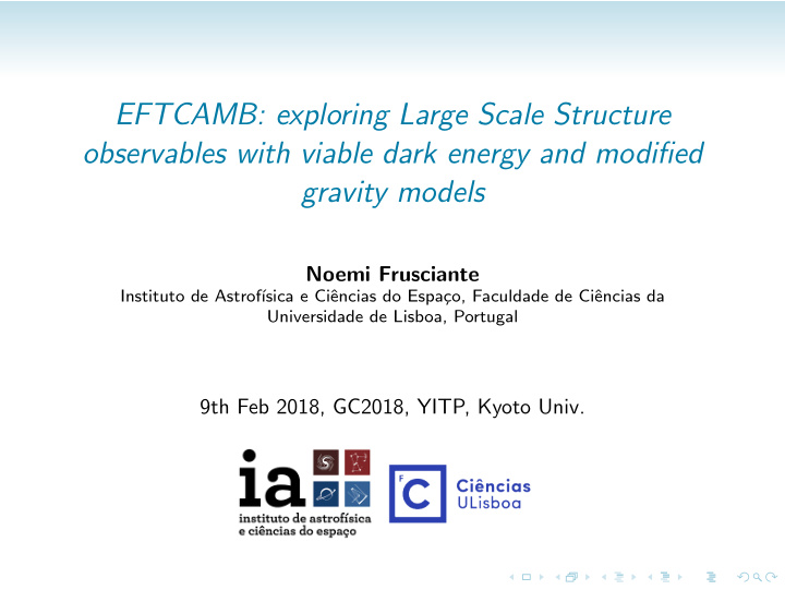 eftcamb exploring large scale structure observables with