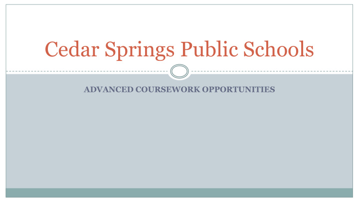 cedar springs public schools