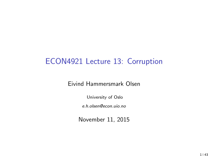 econ4921 lecture 13 corruption