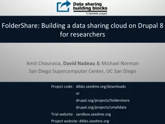 FolderShare: Building a data sharing cloud on Drupal 8  for researchers Amit Chourasia, David