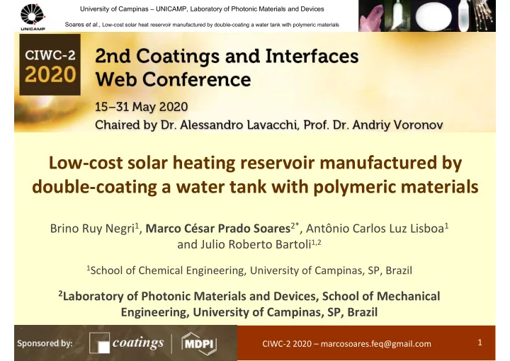 low cost solar heating reservoir manufactured by double