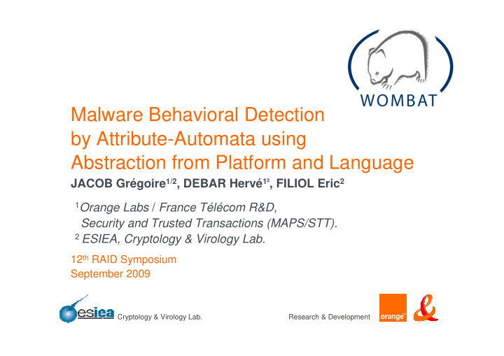 malware behavioral detection by attribute automata using