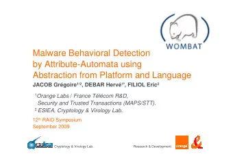 Malware Behavioral Detection  by Attribute-Automata using  Abstraction from Platform and Language