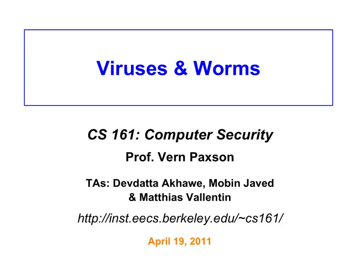 viruses worms