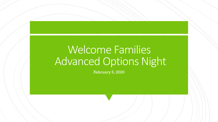 welcome families