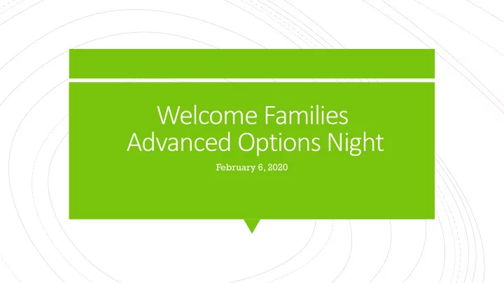 welcome families