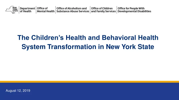 system transformation in new york state