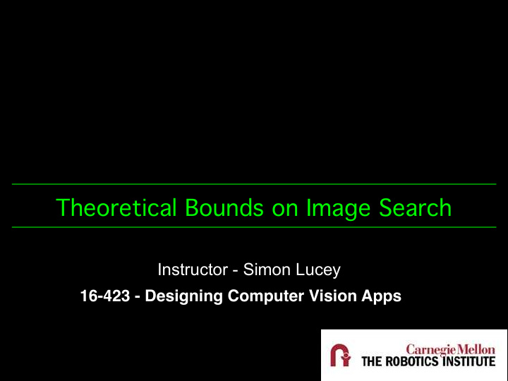 theoretical bounds on image search