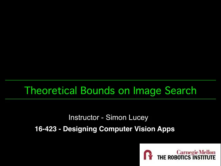 theoretical bounds on image search