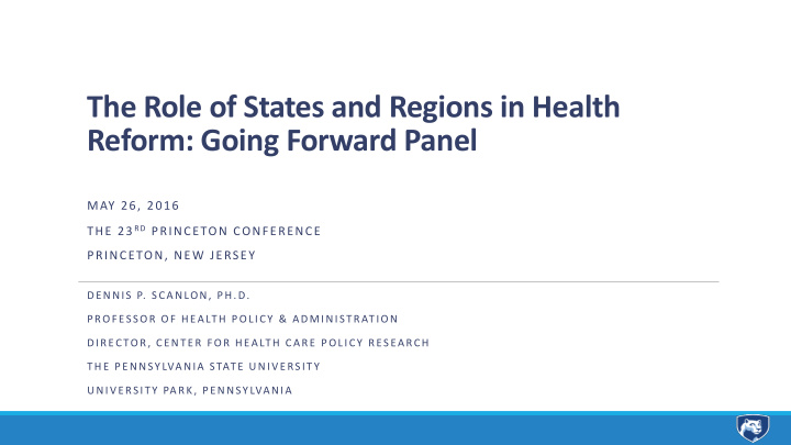 the role of states and regions in health