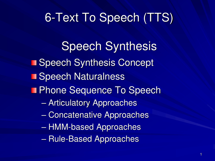 6 text to speech tts speech synthesis
