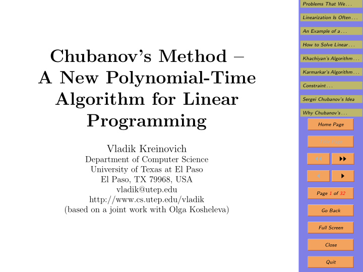 chubanov s method