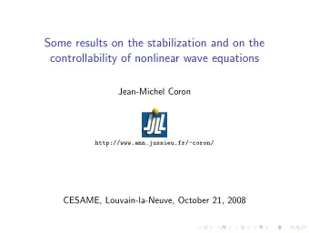 Some results on the stabilization and on the  controllability of nonlinear wave equations