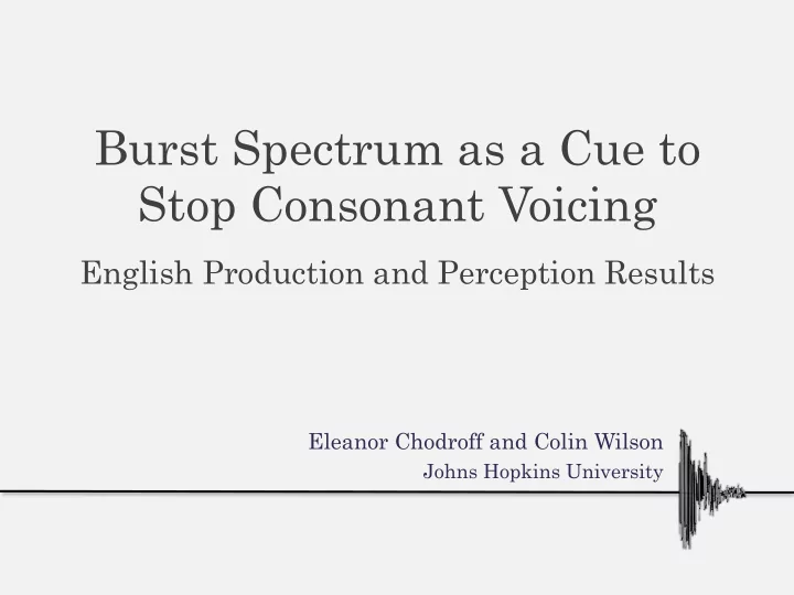 burst spectrum as a cue to