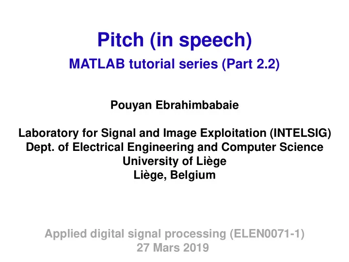 pitch in speech