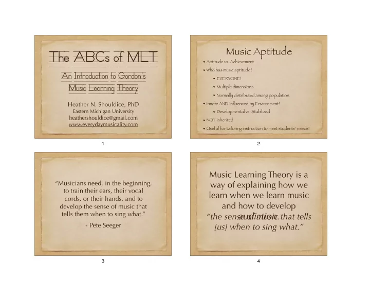 the abcs of mlt