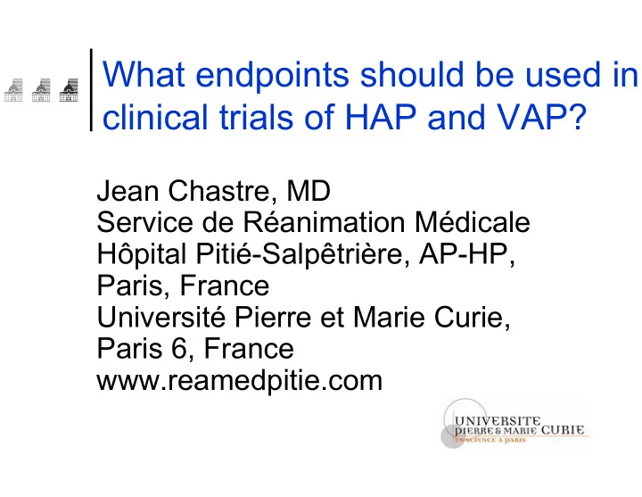 what endpoints should be used in clinical trials of hap