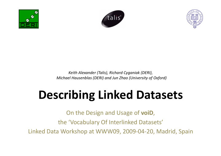 describing linked datasets