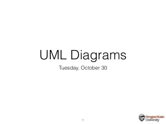UML Diagrams  Tuesday, October 30  1  Announcements  Sprint 3 overview  2  Software Diagramming