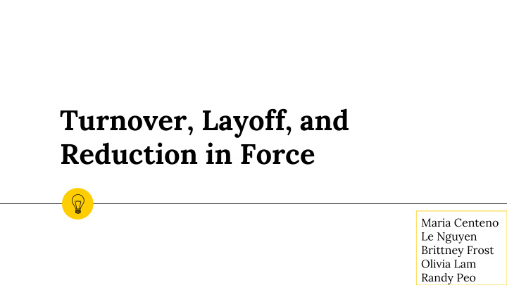 turnover layoff and reduction in force